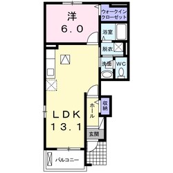 道徳駅 徒歩7分 1階の物件間取画像